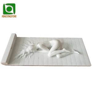 Patung Ukiran Bunga Marmer Gaya Antik Tiongkok Ukiran Dinding - Product Image 6