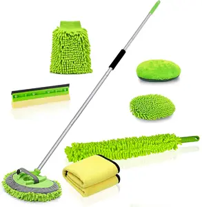 Long Handle Car Wash Cleaning Kit Car Wash Brush Tools kit Cleaning Tool for Floor and car Cleaning