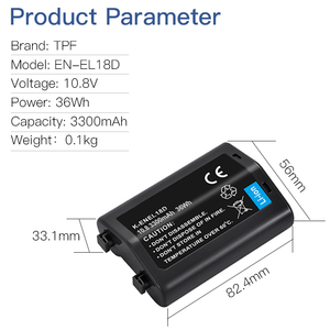 TPF EN-EL18D 10.8V 3300mAh Li-Ion Batterie de remplacement compatible avec les appareils photo numériques Nikon NK D6 <span class=keywords><strong>Z9</strong></span> 10.8V Lithium Type in - Product Image 6