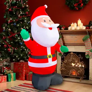 6 Fuß Weihnachtsmann aufblasbare Weihnachtsdekoration grüne Handschuhe Outdoor-Party-Ornament und Dekoration Weihnachtszubehör