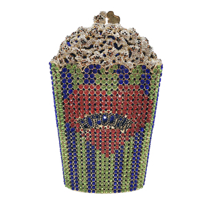 Bolso de Noche Único para Mujer con Cristales de Palomitas de Maíz, Cartera de Mano Novedosa con Pedrería para Cena, Cine, Halloween - Product Image 3