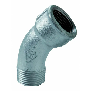 Accesorios de acero inoxidable de acero al carbono Chapado en zinc de alta presión 45 ° MACHO/HEMBRA BEND-2 \ "Acoplamiento de manguera Rosca NPT Galvanizada - Product Image 1