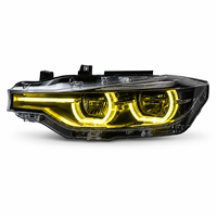 Faros LED BK para BMW F30 F31 F35 Serie 3 2012-2015, Conjunto de Faros Delanteros de Doble Color con Ojos de Ángel, Lente de Proyector Dual, Actualización de Faros