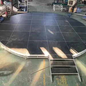 Plancher en verre en bois scène ronde plate-forme de scène de concert escalier de scène en aluminium acrylique pour événement mariage