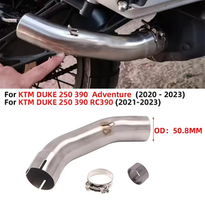 Pour <span class=keywords><strong>KTM</strong></span> DUKE 250 <span class=keywords><strong>390</strong></span> RC390 KTM250 KTM390 Adventure <span class=keywords><strong>ADV</strong></span> 2020 - 2023, tuyau de liaison intermédiaire d'échappement de moto, connexion 51 mm, silencieux - Product Image 2