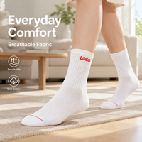 Chaussettes mi-mollet respirantes à bord côtelé pour hommes et femmes, idéales pour le sport, le quotidien, la course, la gym et l'entraînement