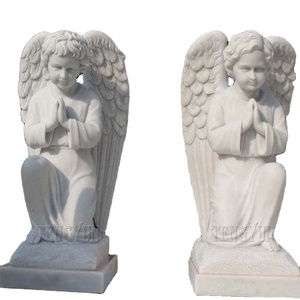 Statue Ange blanc, priant à genoux, 14cm