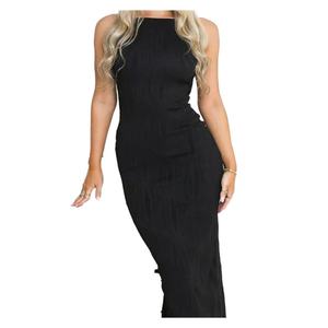 Robes Décontractées Sexy à Col Halter et Lignes Tridimensionnelles pour Femmes, Qualité Supérieure, Personnalisables en Gros (OEM) - Product Image 2