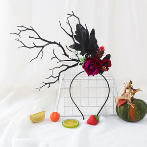 Accessori per Capelli per Festa di Halloween, Fascia con Fiori Artificiali, Cerchietto per Bambini, Fascia per Capelli da Fantasma per Cosplay - Product Image 5