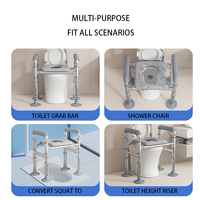 Chaise de douche pliante en aluminium avec récipient, pour soins à domicile ou médicaux, chaise de toilette pour personnes âgées, handicapées, enfants, femmes enceintes