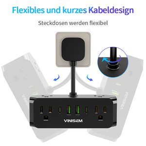 Vinisem All-<span class=keywords><strong>in</strong></span>-One tường sạc 6 cửa hàng du lịch Adapter với 2 <span class=keywords><strong>USB</strong></span> và 2 Type-C điện thoại di động sạc cho các bệnh viện - Product Image 5