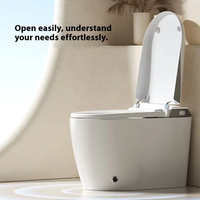 WC intelligent monobloc allongé WDF avec capteur automatique, télécommande incluse, siège chauffant, double chasse d'eau, montage au sol