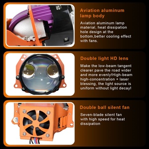 Faro Delantero LED Bi-Proyector de 85W y 3 Pulgadas K106, Luz Doble HD 12V 6000K 12000 Lúmenes, Impermeable, Universal para Autos - Product Image 3
