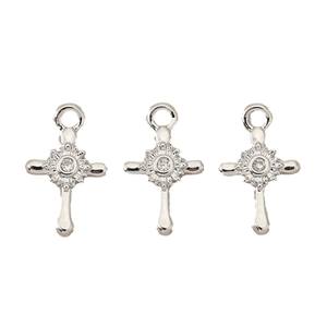 قلادة وسوار بتصميم صليب باروكي على الطراز الأوروبي والأمريكي مطلي بالذهب عيار 14 قيراط ومطلي بالنحاس مع حجر طبيعي - Product Image 5