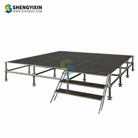 Scène modulaire en treillis d'acier pour événements, hauteur réglable, plateforme modulaire, scène de concert en plein air, plancher imperméable antidérapant