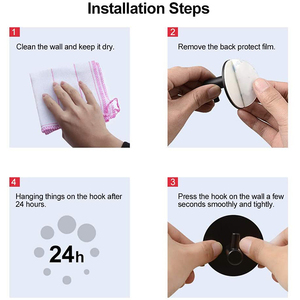 Crochets adhésifs muraux noirs pour salle de bain, serviettes, clés, vêtements et peignoirs - Product Image 6