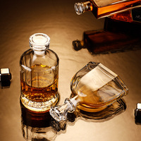 Bouteilles en Verre Vides Hautes Qualité Rondes Transparentes 1L pour Vodka, Liqueurs, Gin, Rhum et Tequila
