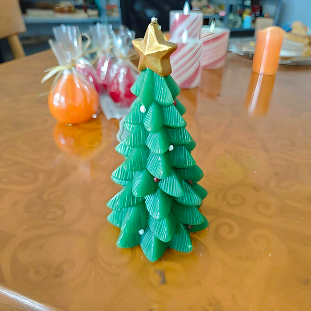 Christmas Tree Candles Flameless Wax Holiday Decor Battery Centerpiece for Gift Boxes Parties Bulk Wholesale