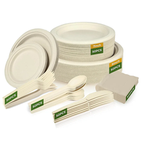 Assiette jetable en pulpe de bagasse robuste, résistante à l'huile, pour la restauration, les buffets et les commandes en gros