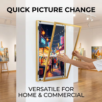 YTSF-A22 Bingkai Foto LED Lightbox Aluminium Ultra Tipis Ukuran Besar, Dioperasikan dengan Baterai, dengan Lampu Latar Kecerahan Tinggi untuk A2/A1