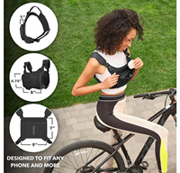 Sac de poitrine réfléchissant imperméable et léger pour la course à pied, 4 poches, porte-téléphone sportif pour marathon, cyclisme, randonnée