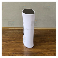 Table pop-up portable personnalisable et support de podium, comptoir de promotion ovale pliable pour l'affichage des salons professionnels