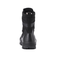 Bottes tactiques noires pour hommes, en cuir imperméable, avec lacets longs en caoutchouc, protection anti-perforation, semelle extérieure à double densité
