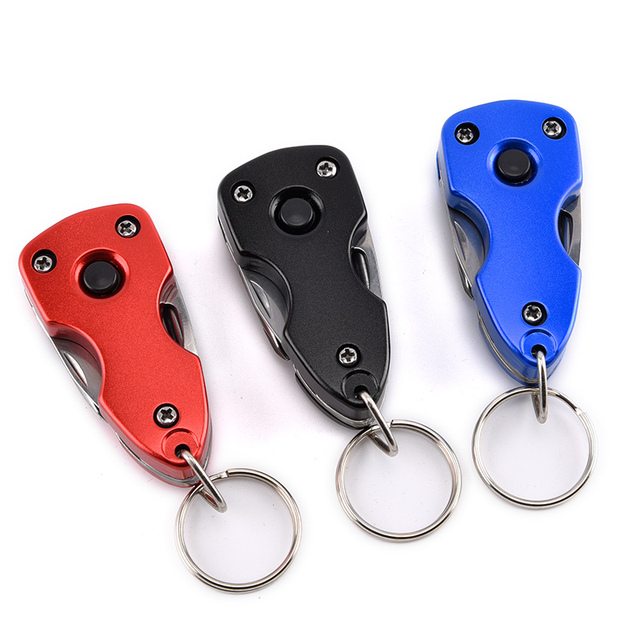 Small Pocket Gift Steel Promotion Keyring Folding Carabiner Mini Hidden Multi Tool Cheap Knife Keychain