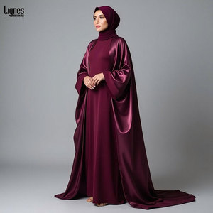 Abaya ouverte islamique <span class=keywords><strong>en</strong></span> satin, <span class=keywords><strong>robe</strong></span> <span class=keywords><strong>de</strong></span> <span class=keywords><strong>soirée</strong></span> longue et modeste <span class=keywords><strong>pour</strong></span> femmes musulmanes, avec <span class=keywords><strong>hijab</strong></span>, <span class=keywords><strong>pour</strong></span> les musulmanes européennes - Product Image 6