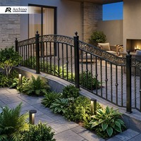 Rampe de protection personnalisée en alliage d'aluminium minimaliste pour balcon d'appartement ou villa, avec design ajouré, à monter soi-même