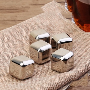 Enfriador de enfriamiento congelado de acero inoxidable de 27mm, piedras heladas, whisky, <span class=keywords><strong>vino</strong></span> helado, 4 Uds., un juego, 8 Uds., un juego con caja de regalo y pinzas - Product Image 6