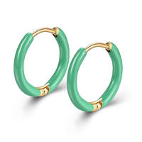 Verano de moda 2X12 alambre titanio acero pendientes colorido dorado abierto Color plástico hipoalergénico para fiestas