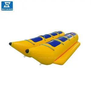 Bateau <span class=keywords><strong>banane</strong></span> gonflable personnalisé à double tube, 8 places, vélo aquatique flottant, pédalo à vendre - Product Image 1