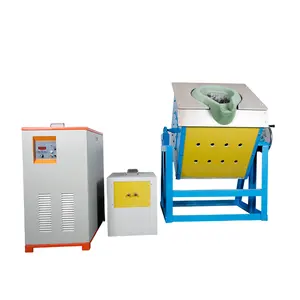 Induction melting furnace and tilt pour crucible for 1000 kg stainless steel