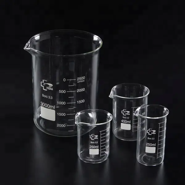 Kunden spezifisches 500ml Fassung vermögen Glas becher Labor Boro silikat glas becher