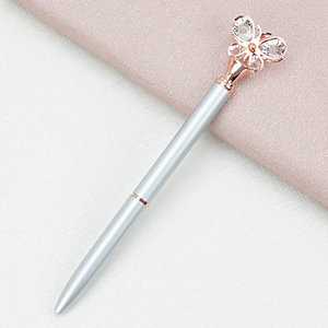 Regalo di lusso per ragazze in metallo con decorazioni per Natale, colorato, bello regalo di nozze, grande cristallo, penna a farfalla con diamante, regalo per lei - Product Image 6
