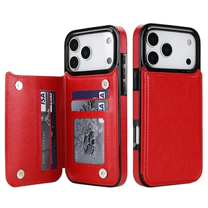 Funda de Cuero Retro para Teléfono con Ranuras para Tarjetas, Funda Magnética de Cuero PU para iPhone 17 AIR 16 15 14 Pro Max - Product Image 6