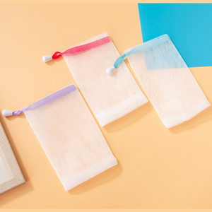 Handmade Khô Bubble Rich Foam Lưới Mềm Trắng <span class=keywords><strong>Pouch</strong></span> Kéo Chuỗi Tắm Xà Phòng Net Túi Với Dây Rút - Product Image 6