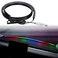 Lumière ambiante LED universelle pour tableau de bord de voiture, alimentée par USB, synchronisation musicale, bande lumineuse décorative RGB
