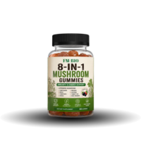 Gummies aux champignons pour l'immunité, la vitalité et la concentration, OEM ODM Marque Privée, Mélange Adaptogène 8-en-1 de Gummies aux Champignons, Gummies Végétaliens aux Baies, 60 unités