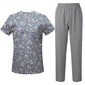 Top di alta qualità con stampa di animali multicolori da donna Scrub uniformi set di Scrub <span class=keywords><strong>medici</strong></span> frub Scrub medico uniforme da <span class=keywords><strong>lavoro</strong></span> da laboratorio di infermiere - Product Image 2