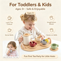 Jouet de cuisine éducatif en bois pour filles de 5 à 7 ans - Ensemble de jeu de cuisine simulée avec outils de modelage