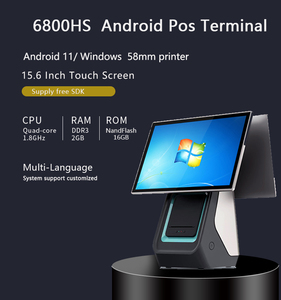 Máquina POS de 15,6 pulgadas con pantallas táctiles duales Opciones de sistema operativo Windows Android para restaurantes minoristas Equipado Procesador <span class=keywords><strong>AMD</strong></span> DDR4 RAM - Product Image 2