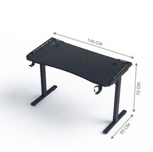 2026 New Model <b>Gaming</b> Desk RGB <b>Lights</b> Carbon Fiber Surface Metal Frame Cup Holder Headphone Hook Already Assembled - Product Image 5
