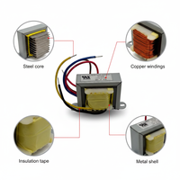 Transformateur de puissance abaisseur monophasé basse fréquence personnalisé EI57 220V 110V 12V 24V à noyau en cuivre pur toroïdal haute efficacité