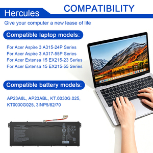 <span class=keywords><strong>Batterie</strong></span> d'ordinateur portable authentique 11.28V 4703mAh 53.05Wh AP23A8L AP23ABL pour <span class=keywords><strong>Acer</strong></span> <span class=keywords><strong>Aspire</strong></span> <span class=keywords><strong>3</strong></span> A315-24P A317-55P Extensa 15 EX215-23/55 - Product Image 5