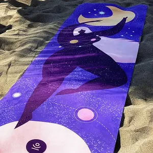 Rubber Suede Yoga Rug Mat Colorful Design Printed Natural 1.5mm Yoga Mat