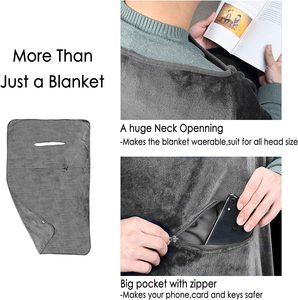 بطانية وسادة محمولة للطائرة قابلة للارتداء بالجملة 2 في 1 - Product Image 2