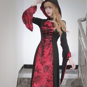 Zixiao Vampire Cosplay Costume Women Adult Halloween Cloak Red Black Spandex TV Movie Costume - Product Image 1
