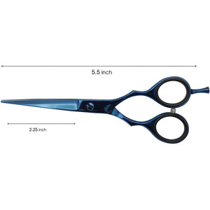 Tijeras profesionales para el cabello, color azul, hoja afilada de acero inoxidable, mango largo, tijeras planas para diestros, para peluquería - Product Image 3